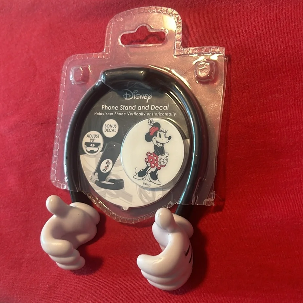 NWT DISNEY MINNIE MOUSE PHONE STAND & DECAL COMBO❤️